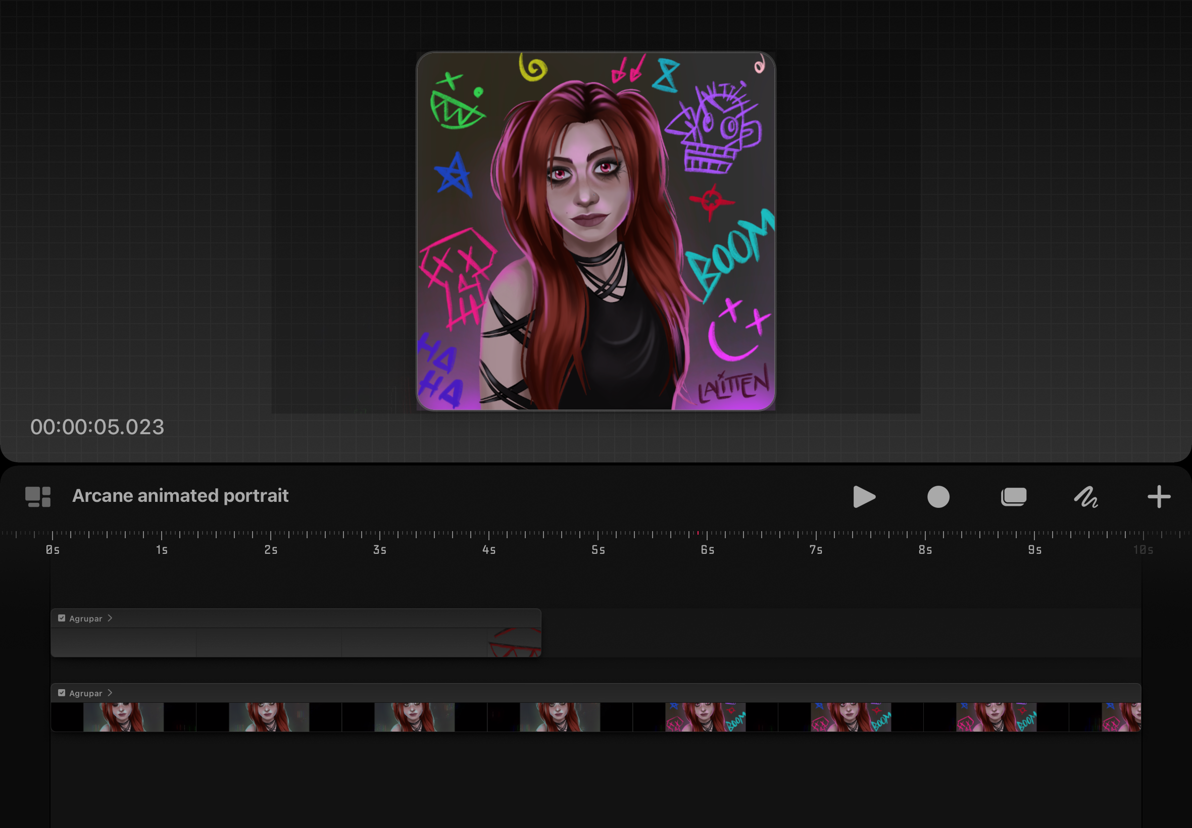 My animated self portrait - student project