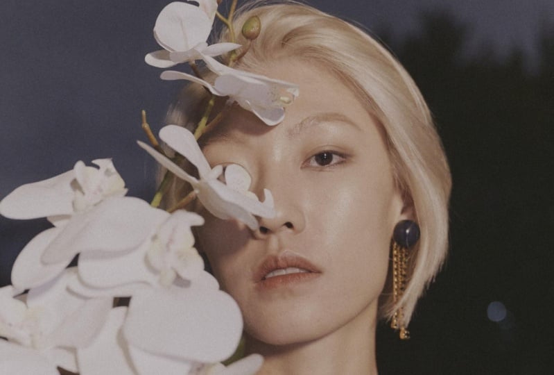 Nan with flower