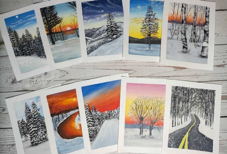 Winter Gouache Series