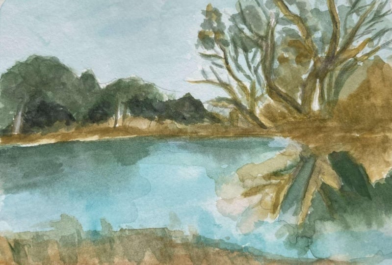painting reflections in watercolor