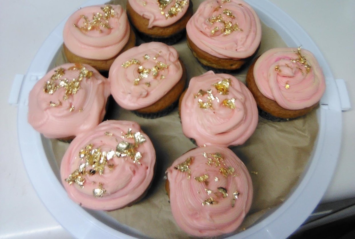 Rose Pistachio Cupcakes - student project