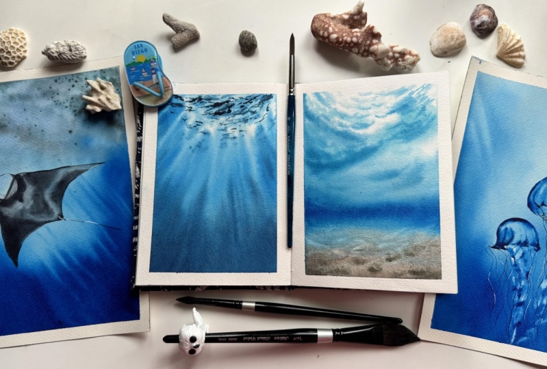 Underwater magic with watercolors