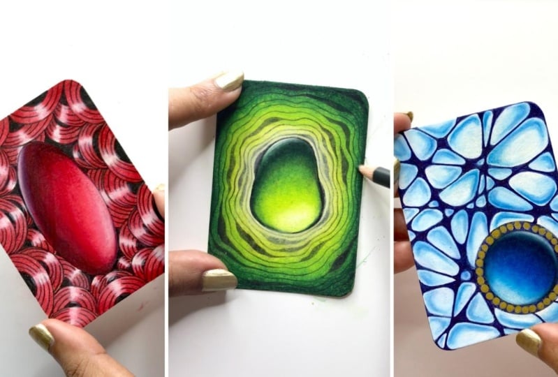 Color Pencil Gemstones - Class Projects