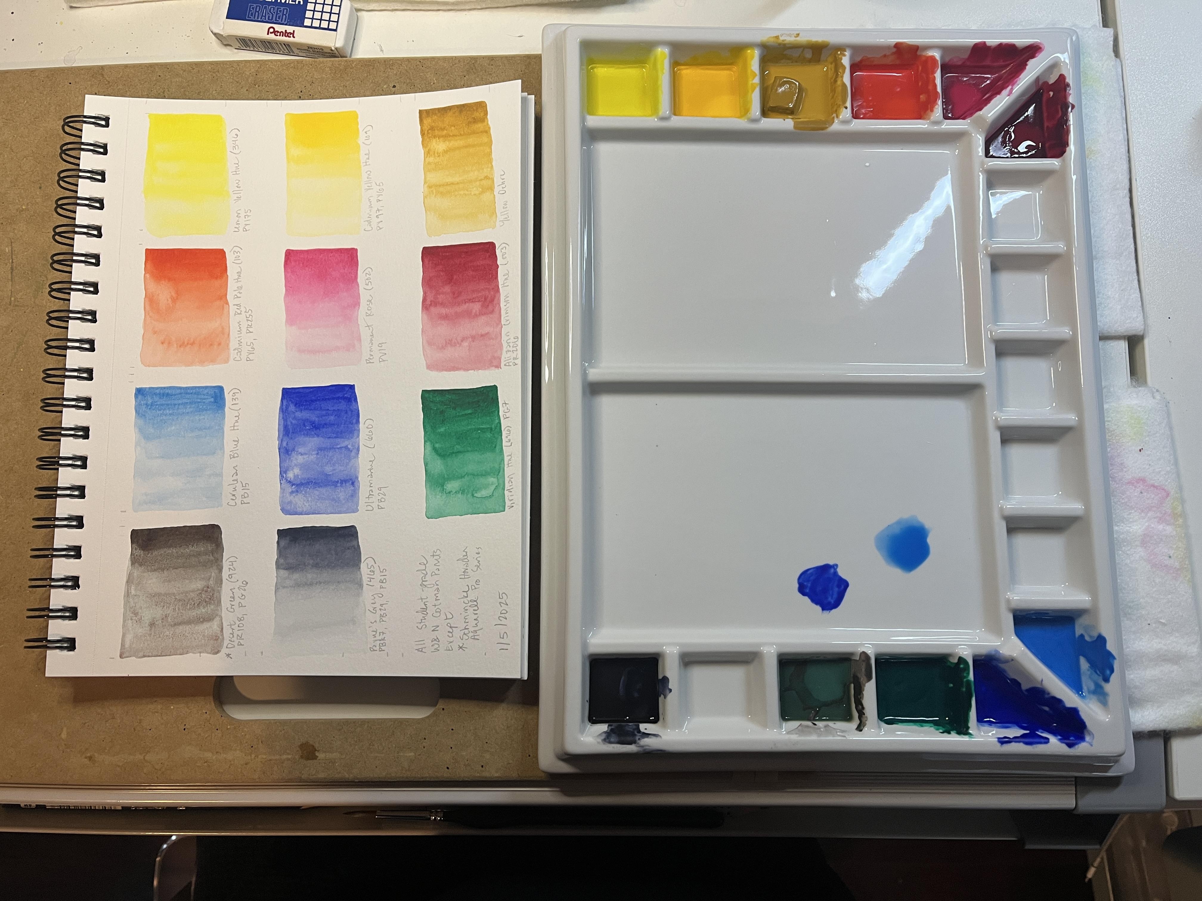 My first mixing palette - student project