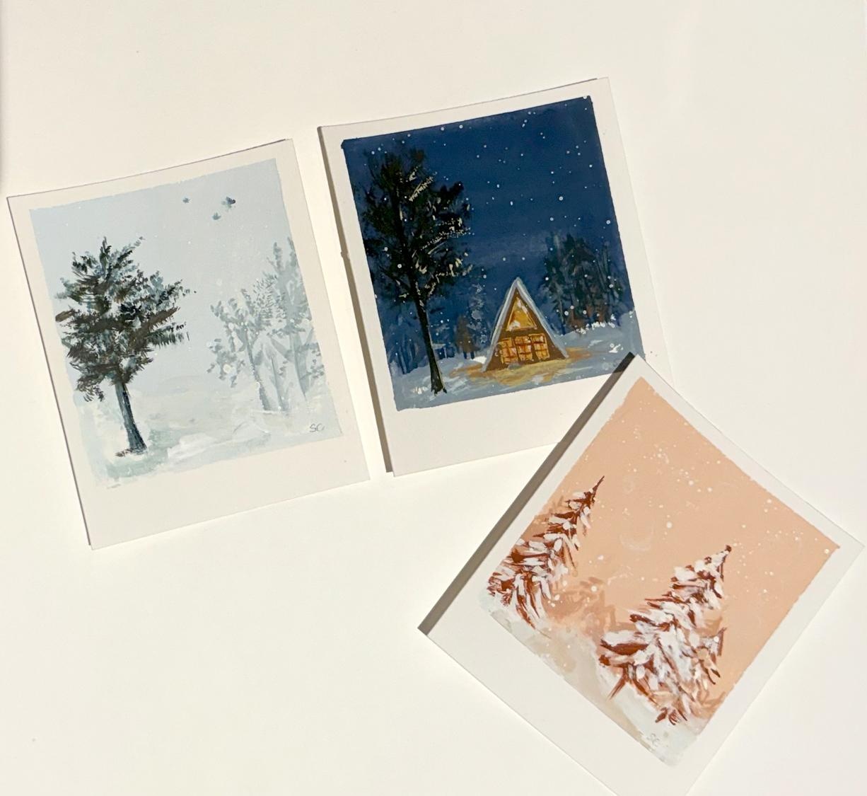winter scene Polaroids - student project