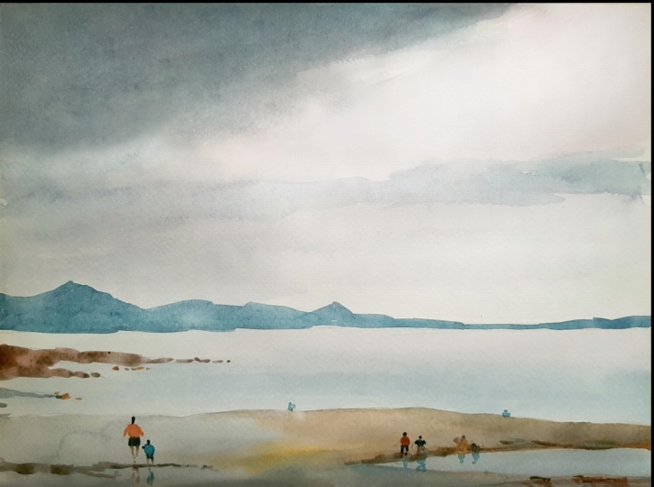 Clouds and shore