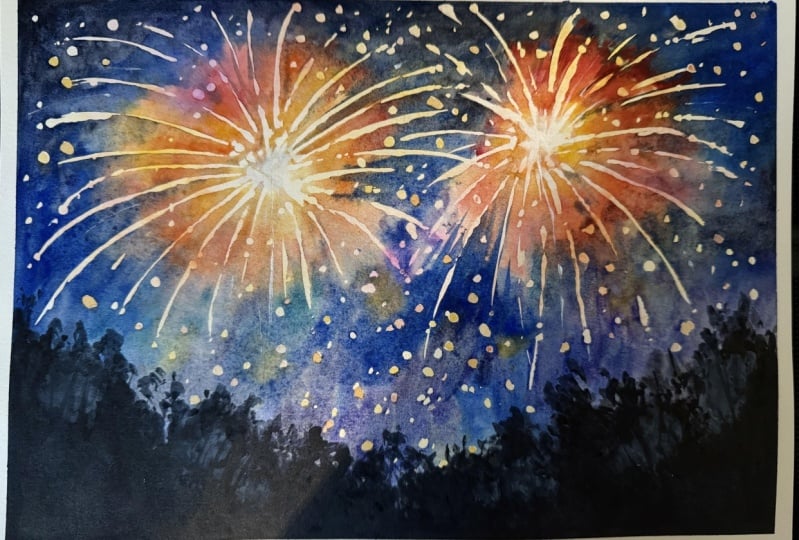 Fun with Fireworks: Simple Watercolor Techniques for Vibrant Skies ...