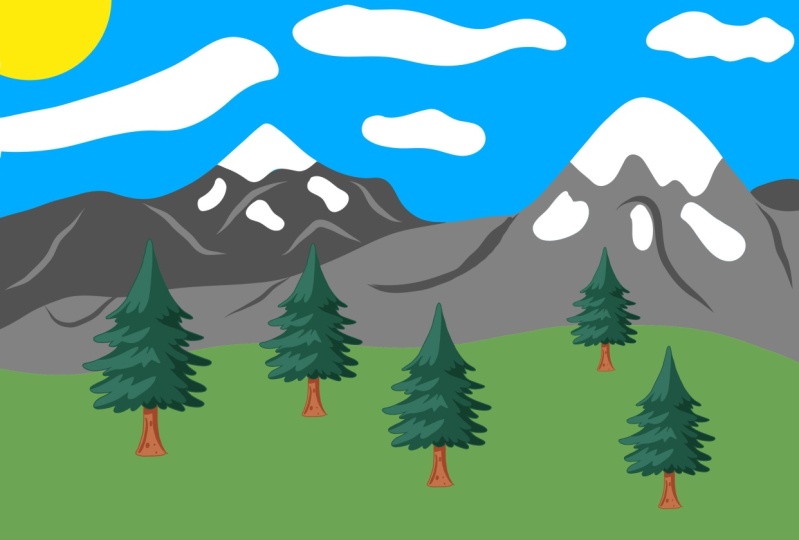 Vector mountains illustration