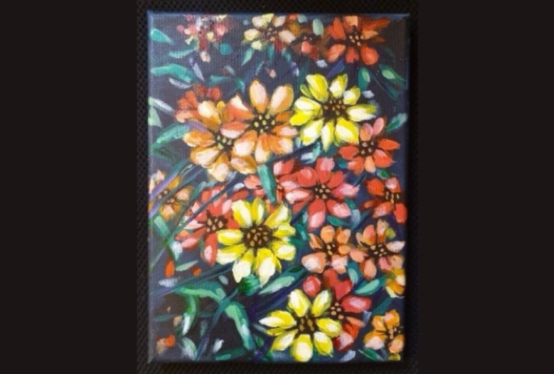 Acrylic flower painting