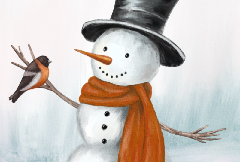 Snowman with a friend