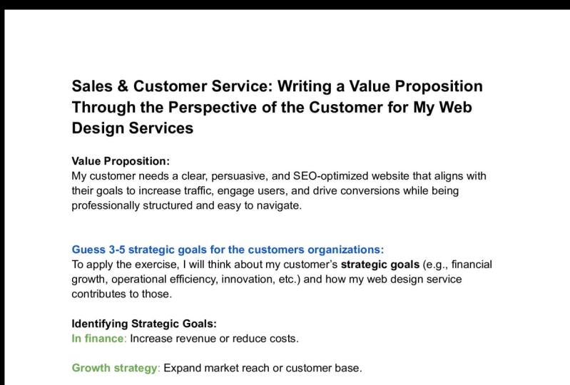Value Proposition: My Web Design Services (Customer Perspective)