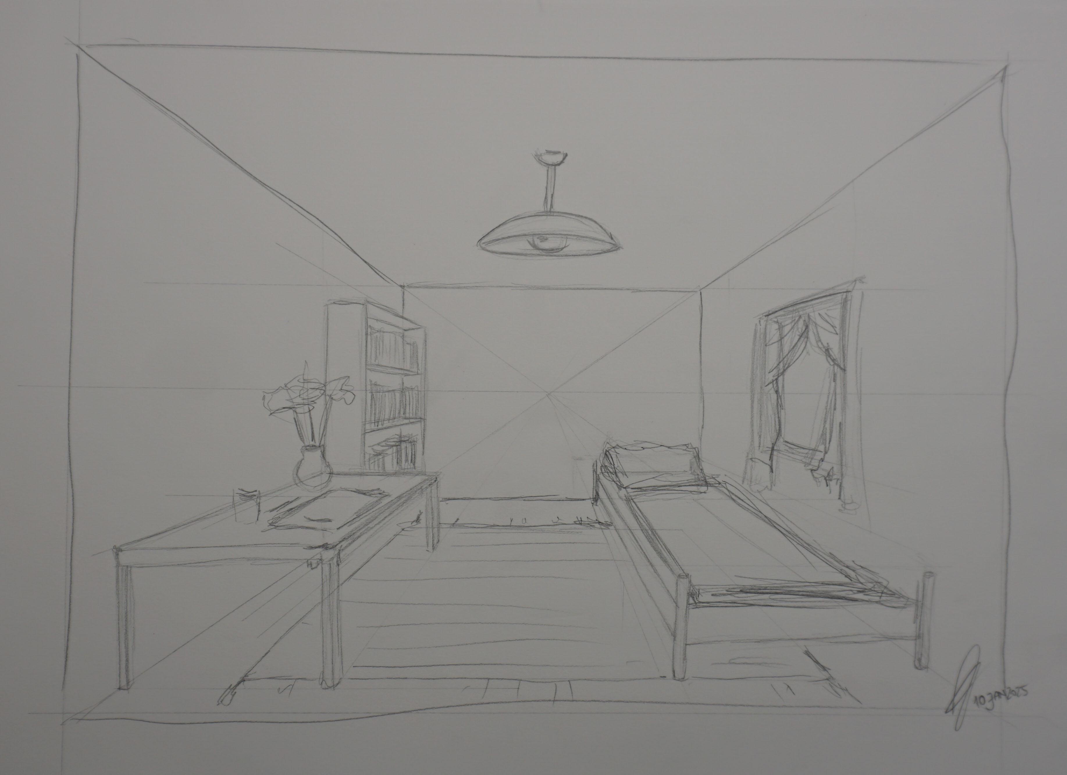 Room in 1 Point Perspective - student project