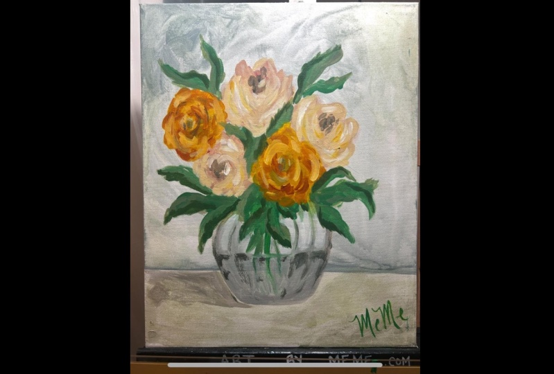 Acrylic Rose Painting