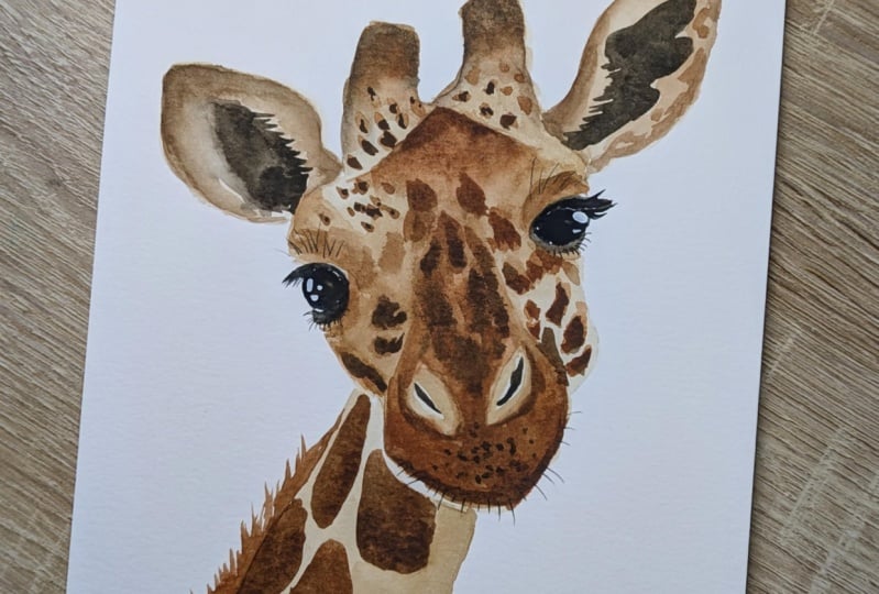 Watercolour giraffe
