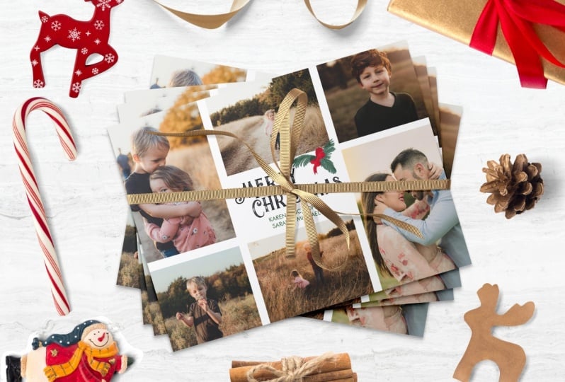 Christmas greeting cards with customizable photo