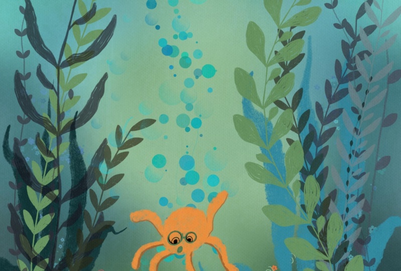 Magical underwater scene using procreate