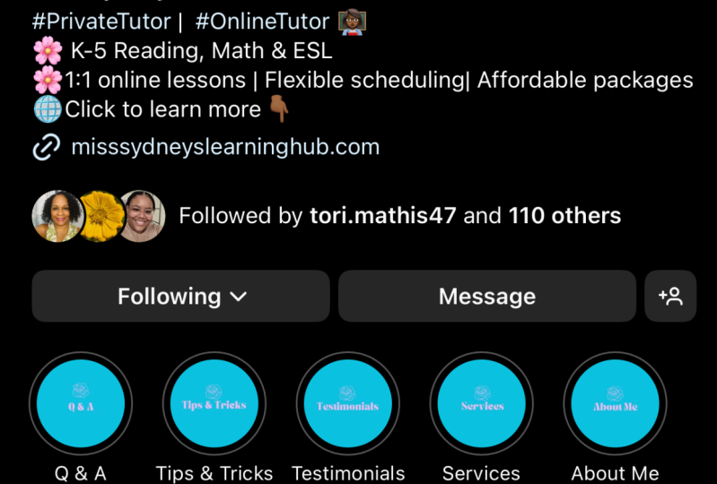 Online Private Tutor Profile