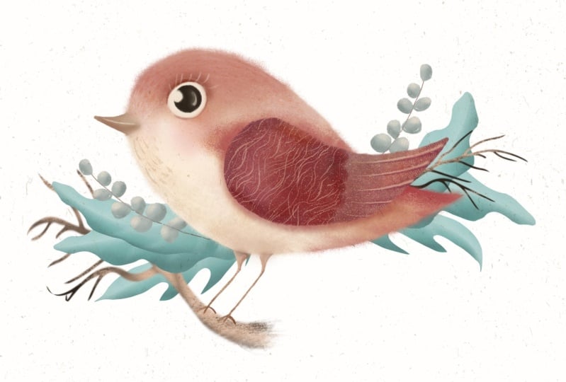 Rustic Bird and Greenery