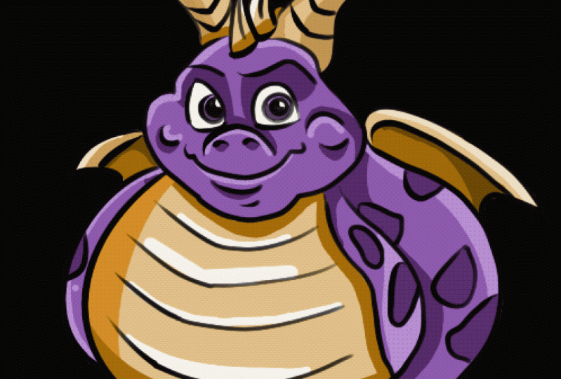 Chonky Spyro eating a gem