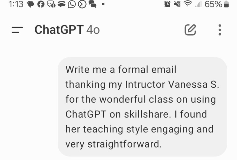 Email to instructor