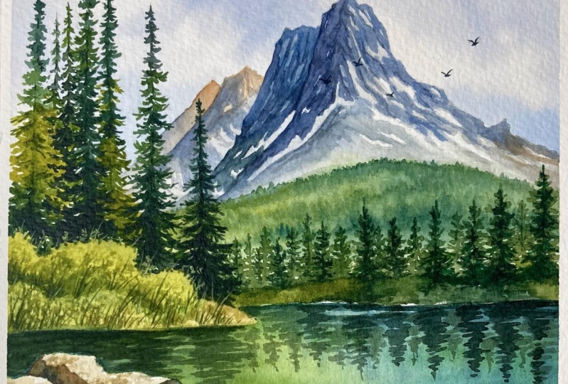 Mountain Landscape with Reflections