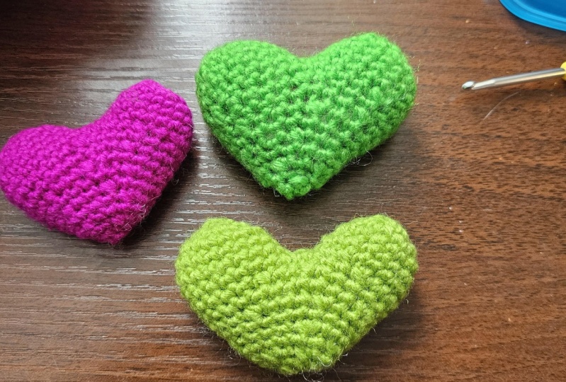 Crochet hearts