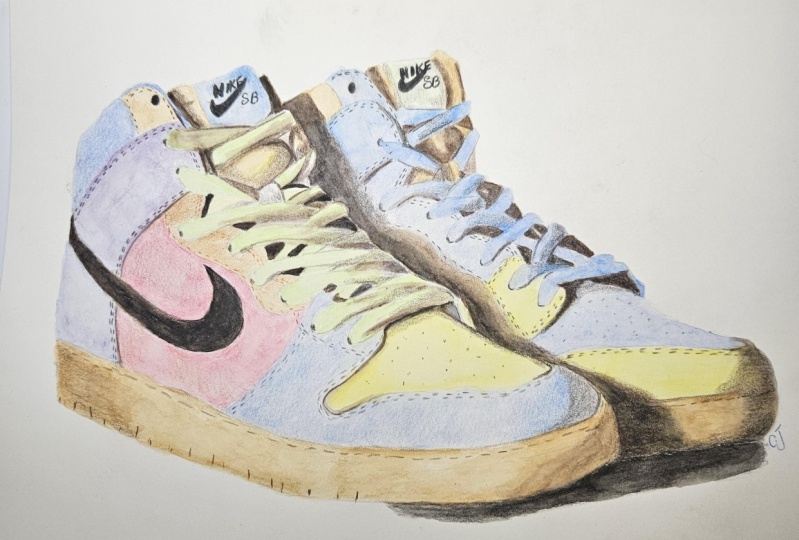 Watercolor pencils - sneakers