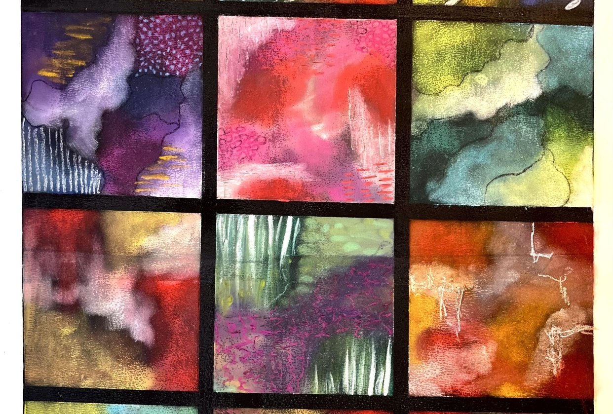 Pan Pastels on Black - student project