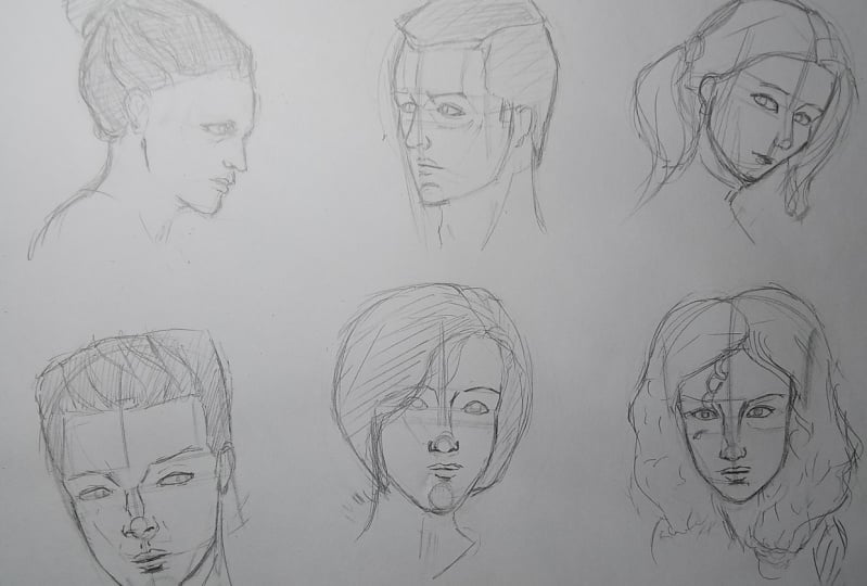 Practice how to draw hair