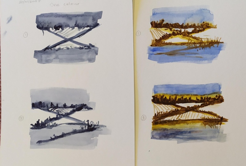 Simple landscape loose painting