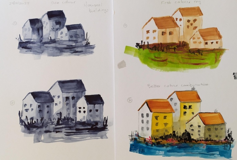 Simple vocal points loose watercolour painting