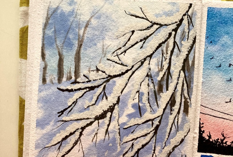 Gouache winter art