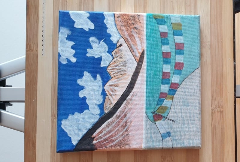 Primeira pintura acrílico