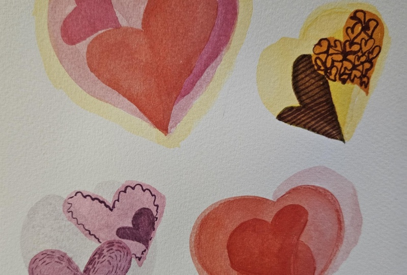 Hearts doodling