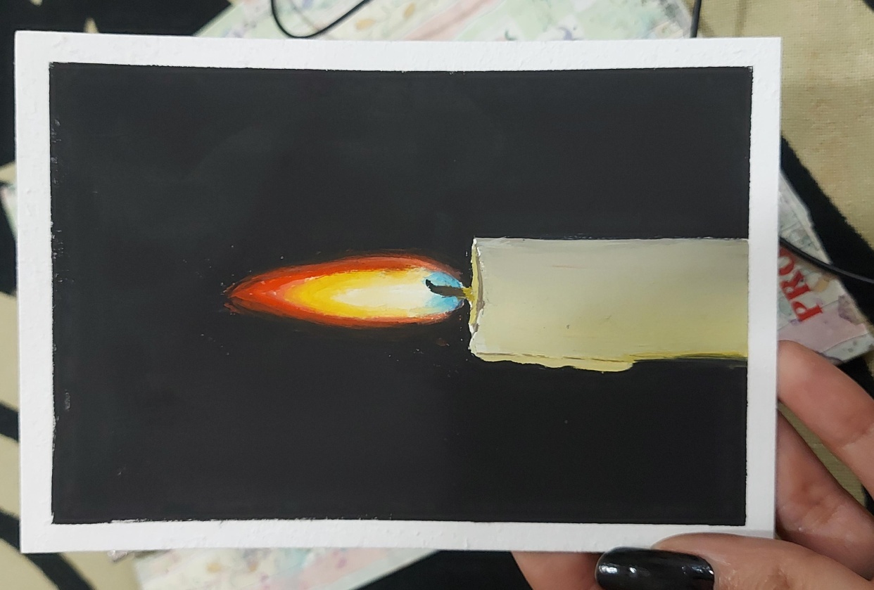 Candle using Gouache - student project