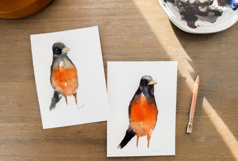 Loose Watercolor Robin