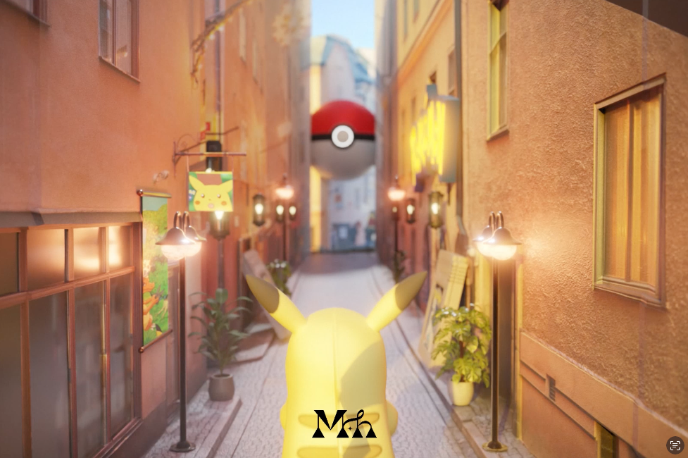 Pikachu walks in valley - student project