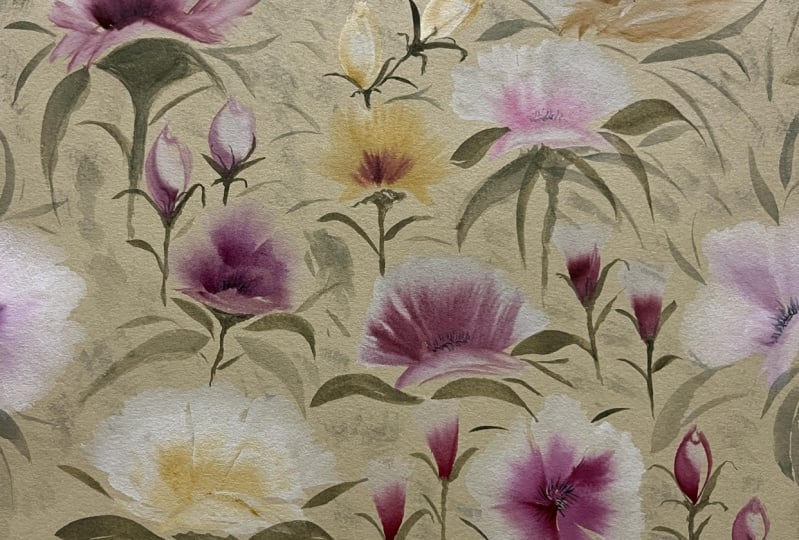 Autumn Florals using Gansai Tambi