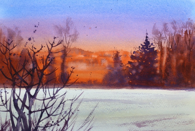Create A Winter Scene In Watercolour