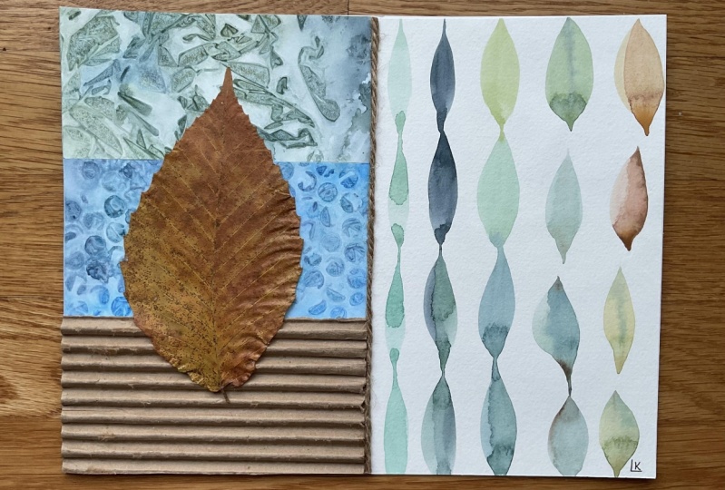 Large abstract collage with painted papers