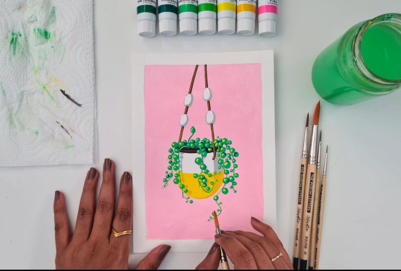 String of Pearls Illustration : Acrylic Gouache on Paper