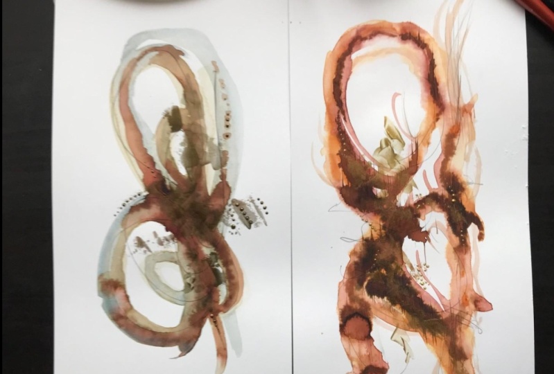 Watercolor Abstracts from small to bigger!