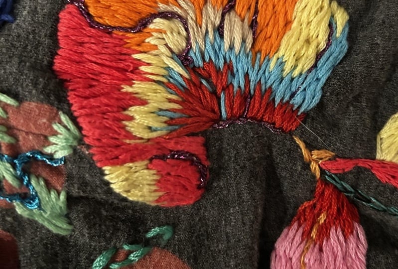 Embellishing with embroidery