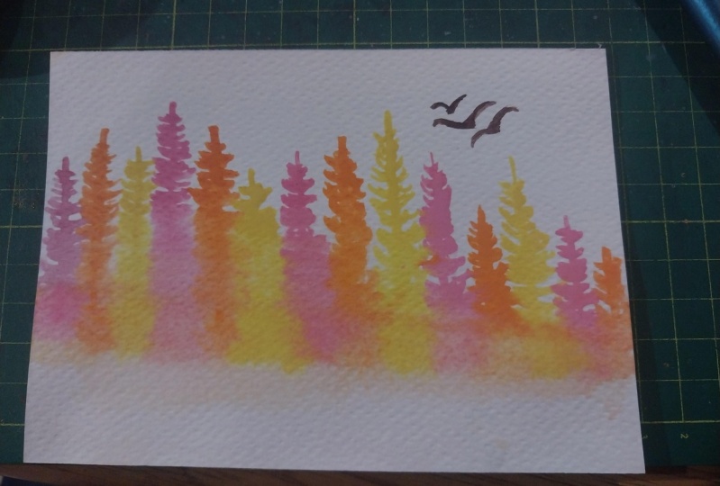 Loose wateecolor trees
