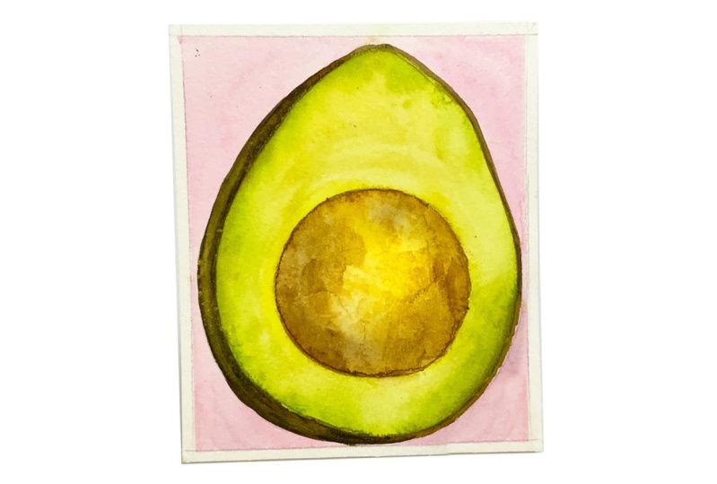 Watercolor Avocado