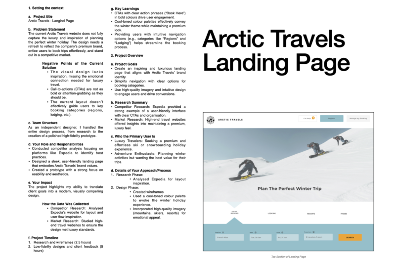 Arctic Travels Landing Page