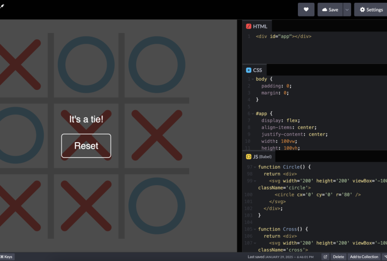 Tic Tac Toe with React