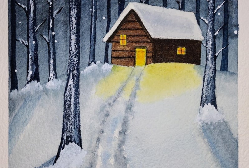 Winter Snowy Cabin
