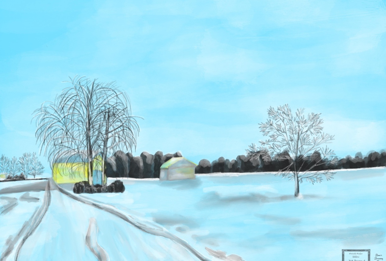 A Sunny Winter Day in Gouache - student project