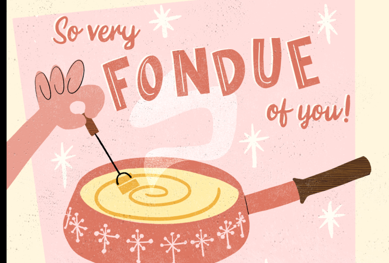 My "So Very Fondue of You" Card